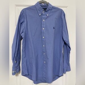 Ralph Lauren Classic Blue Checkered Button-Down Shirt  16 32/33